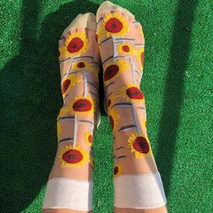 Sheer Mesh Trouser Socks Sunflower